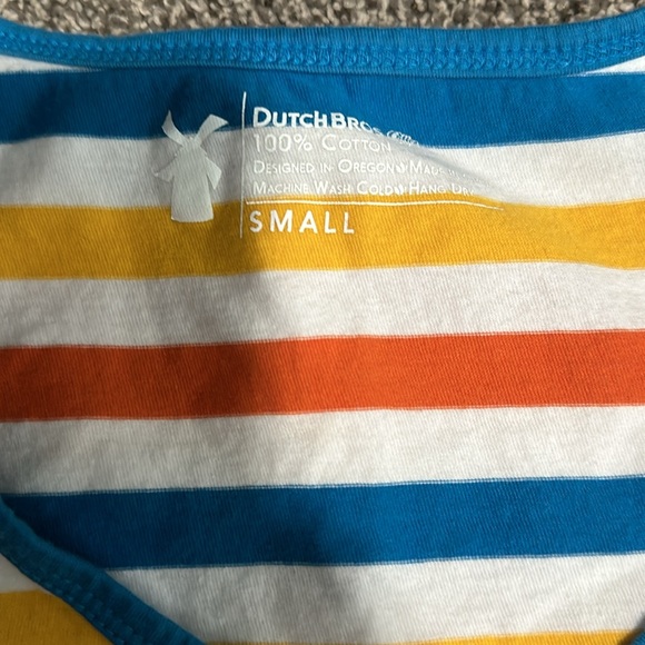 Dutch Bros Striped Tank Top Blue+Orange+Yellow+White SMALL+MEDIUM+LARGE DB 1992 - Picture 5 of 5